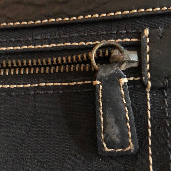 Coach black cloth and leather wristlet - Picture 6 of 7